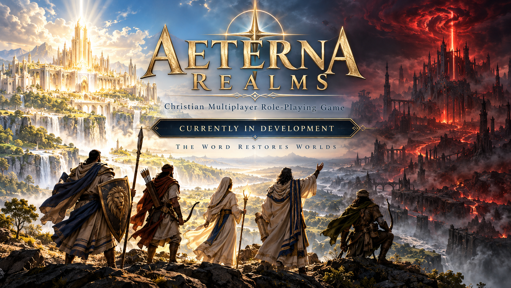 AETERNA REALMS development splash artwork